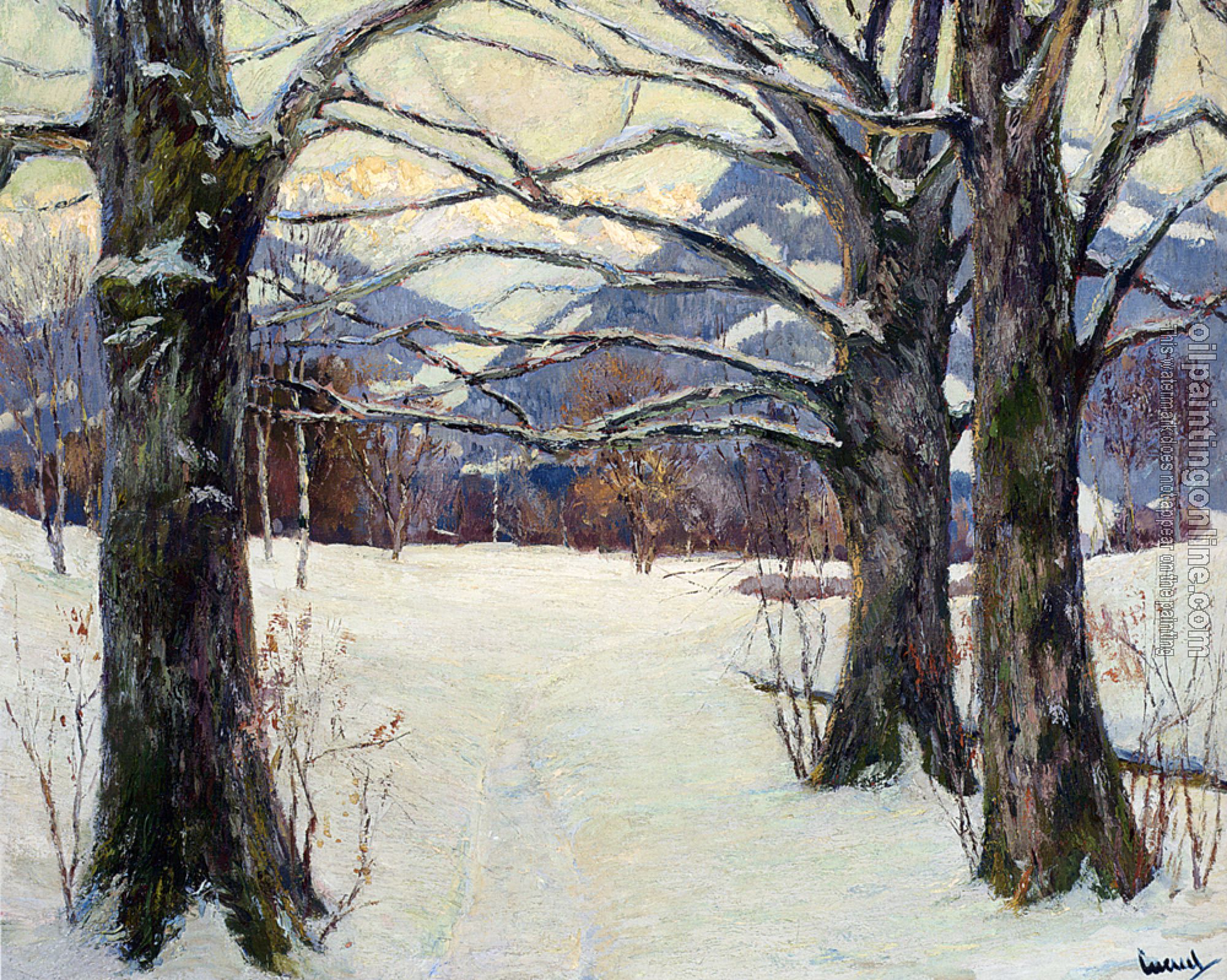 Edward Cucuel - Beschneite Buchen